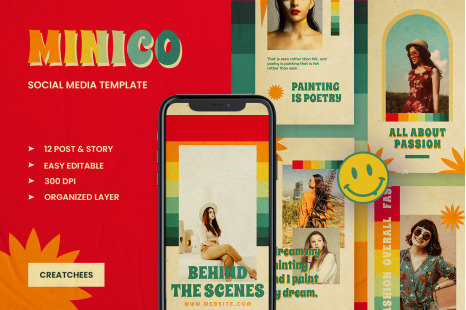 Minico Retro Instagram Template - Nostalgia