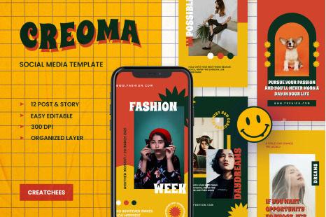 Creoma Retro Instagram Template - Nostalgia