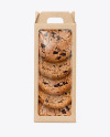 Kraft Box with Cookies Mockup