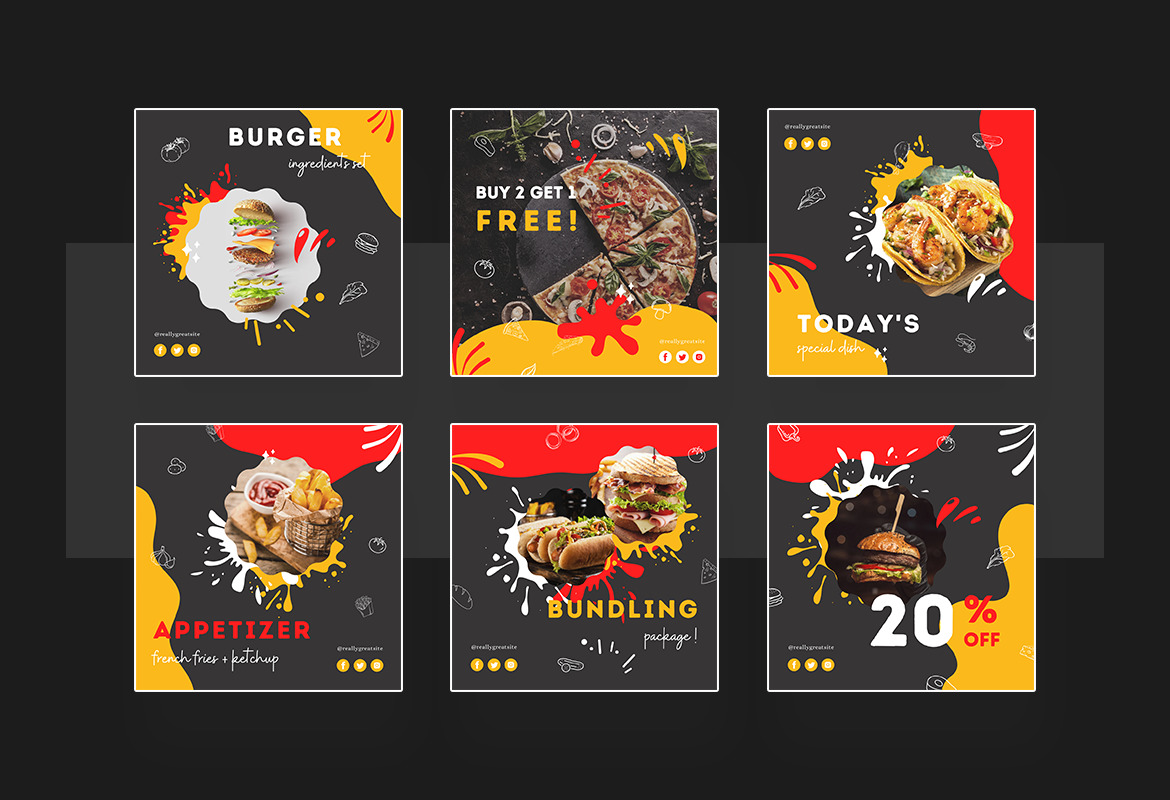 Fun and Dine Fast Food Instagram Template Fun and Dine Fast Food Instagram Template