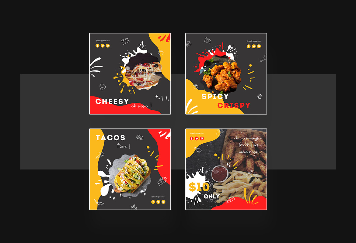 Fun and Dine Fast Food Instagram Template Fun and Dine Fast Food Instagram Template