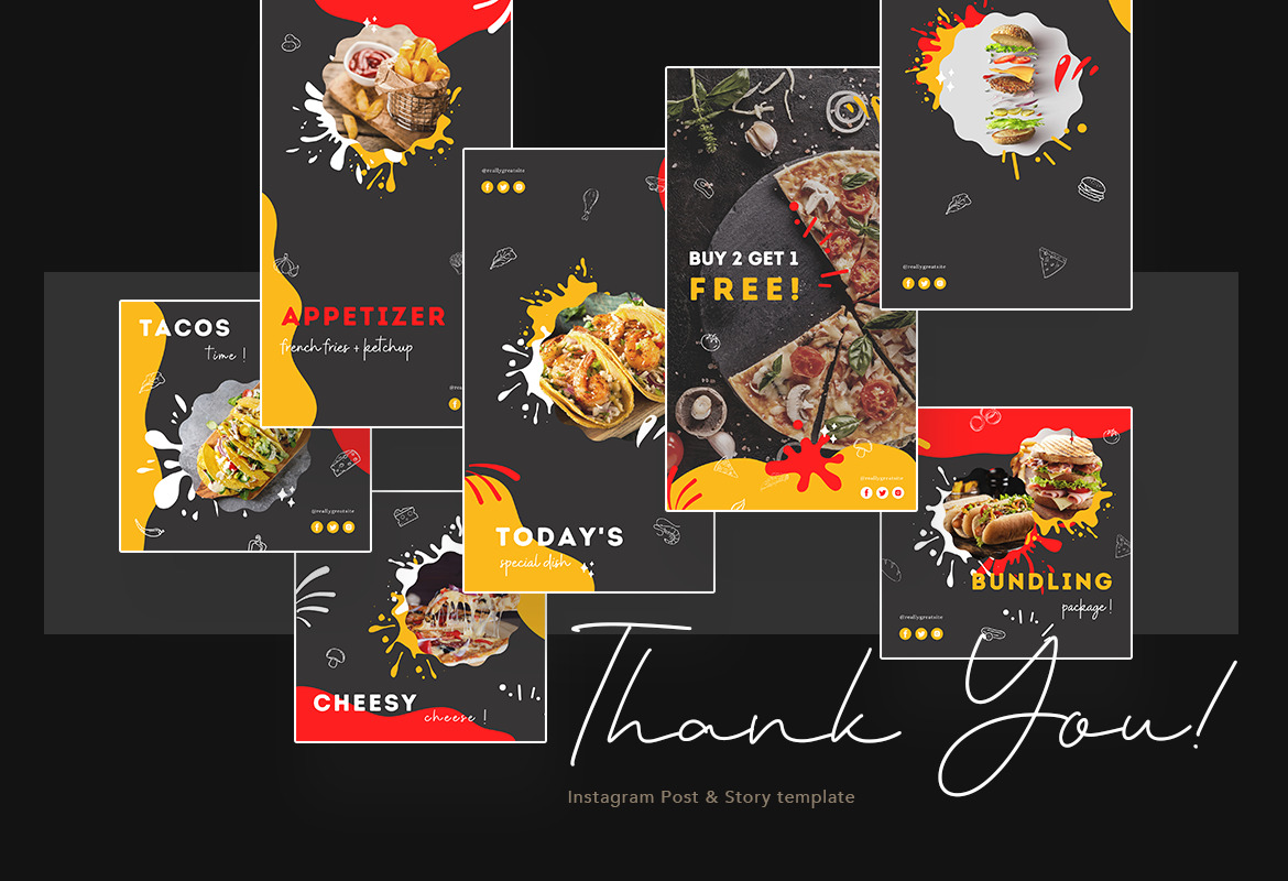 Fun and Dine Fast Food Instagram Template Fun and Dine Fast Food Instagram Template