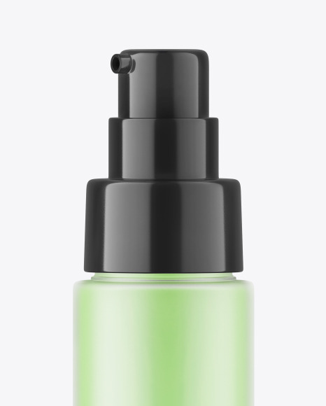 Frosted Glass Cosmetic Bottle with Pump Mockup