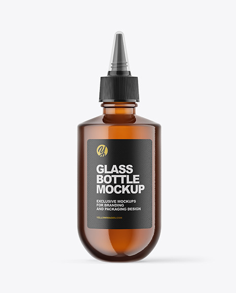 Amber Glass Bottle Mockup