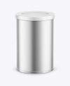 Coffee Tin Can with Matte Metallic Finish Mockup