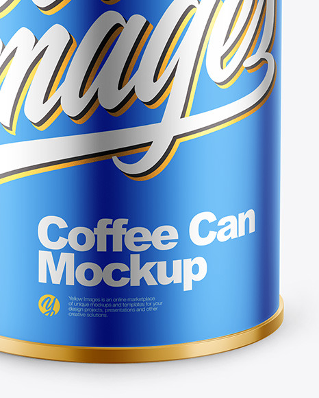 Coffee Tin Can with Matte Metallic Finish Mockup