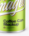 Coffee Tin Can with Matte Metallic Finish Mockup