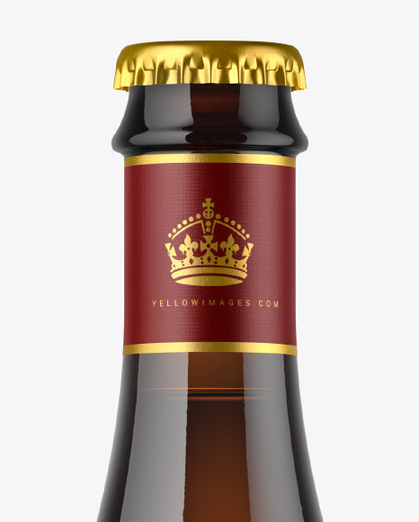 Dark Amber Beer Bottle Mockup