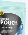 Frosted Plastic Pouch w/ Pills Mockup