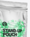 Frosted Plastic Pouch w/ Pills Mockup