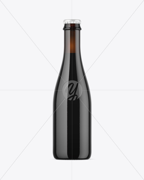 Dark Amber Beer Bottle Mockup