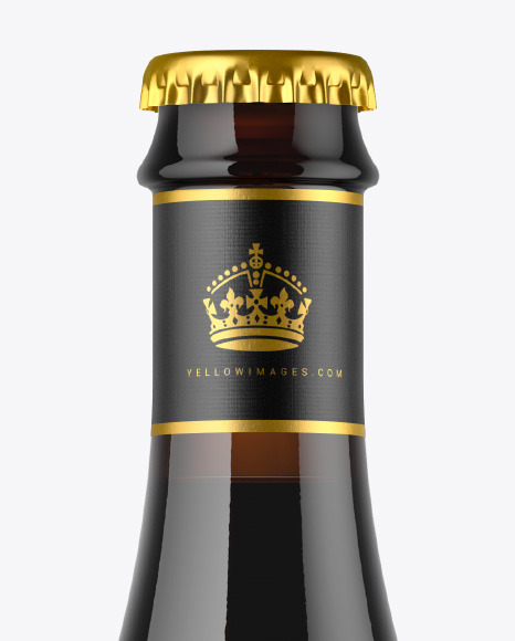 Dark Amber Beer Bottle Mockup