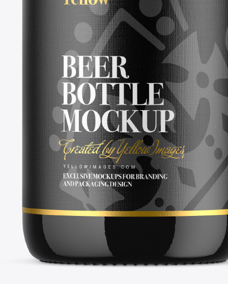 Dark Amber Beer Bottle Mockup