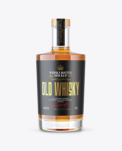 Clear Glass Whiskey Bottle Mockup