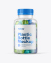 Frosted Bottle with Gummies Mockup