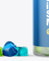 Frosted Bottle with Gummies Mockup