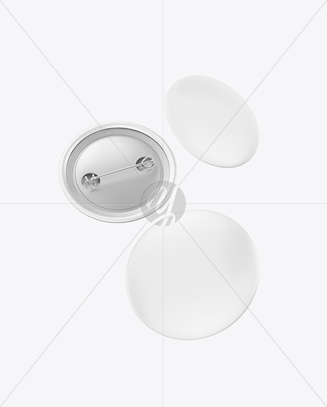 Three Matte Button Pins Mockup