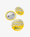 Three Matte Button Pins Mockup