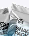 Two Metallic Snack Package Mockup