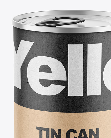 Tin Can with Kraft Finish Mockup