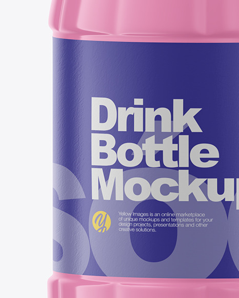 500ml Glossy Plastic Drink Bottle Mockup