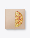 Kraft Paper Box with Pizza Mockup