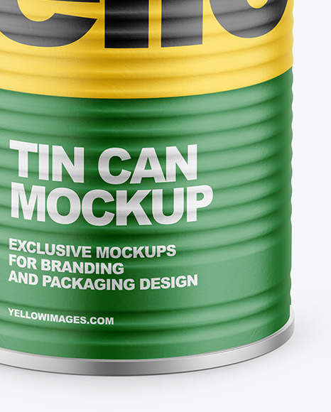 Tin Can with Paper Finish Mockup