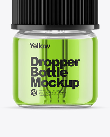 Clear Glass Dropper Bottle Mockup