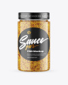 Сlear Glass Jar with Wholegrain Mustard Mockup