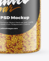 Сlear Glass Jar with Wholegrain Mustard Mockup
