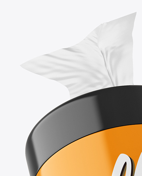 Two Glossy Wet Wipes Jar Mockup