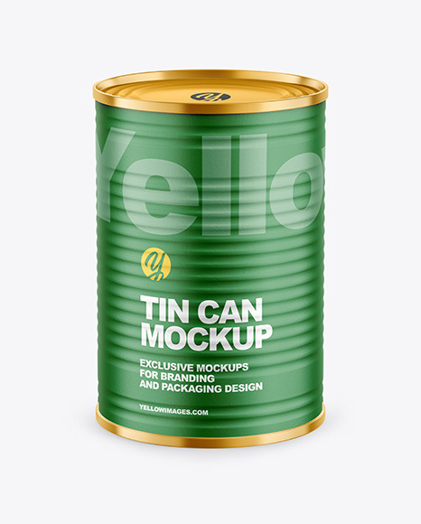 Tin Can with Paper Finish Mockup