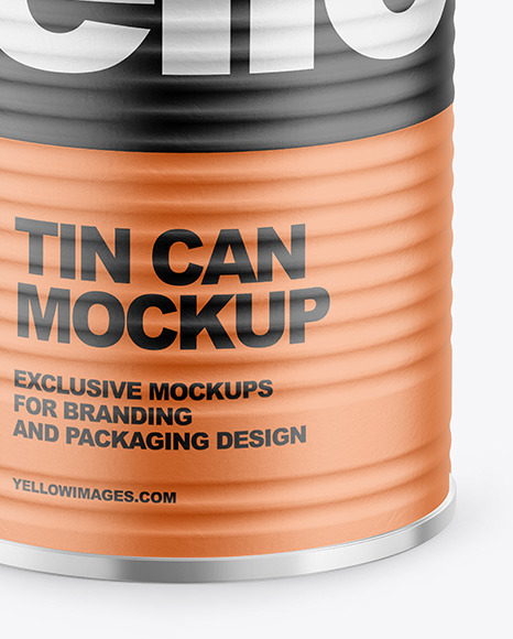 Tin Can with Paper Finish Mockup