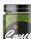 Сlear Glass Jar with Pesto Mockup