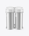 Four Metallic Spice Jars Mockup