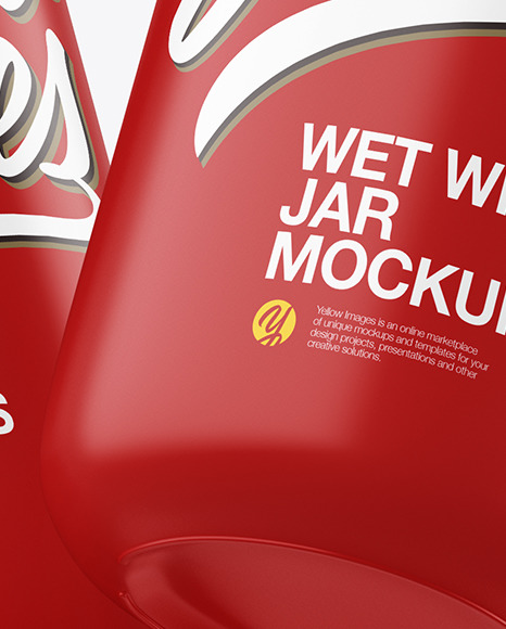 Two Matte Wet Wipes Jar Mockup