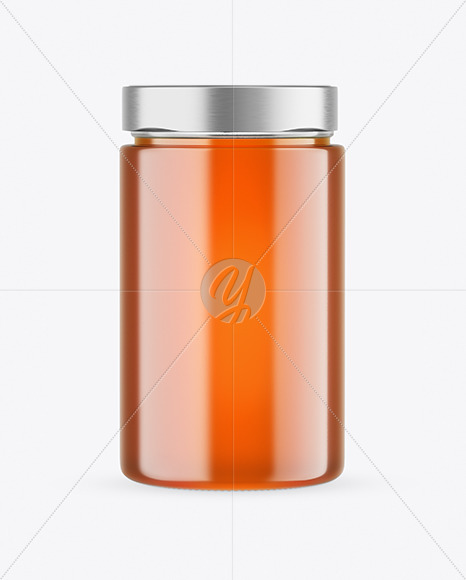 Clear Glass Honey Jar Mockup