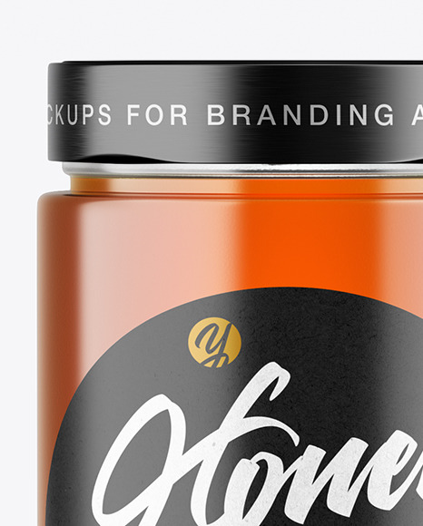 Clear Glass Honey Jar Mockup