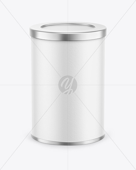 Coffee Tin Can with Paper Finish Mockup