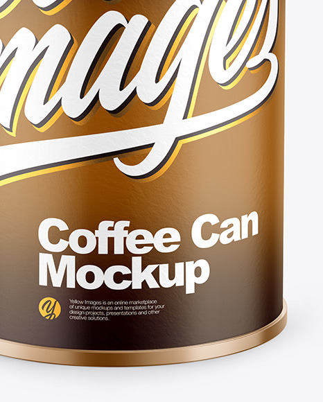 Coffee Tin Can with Paper Finish Mockup