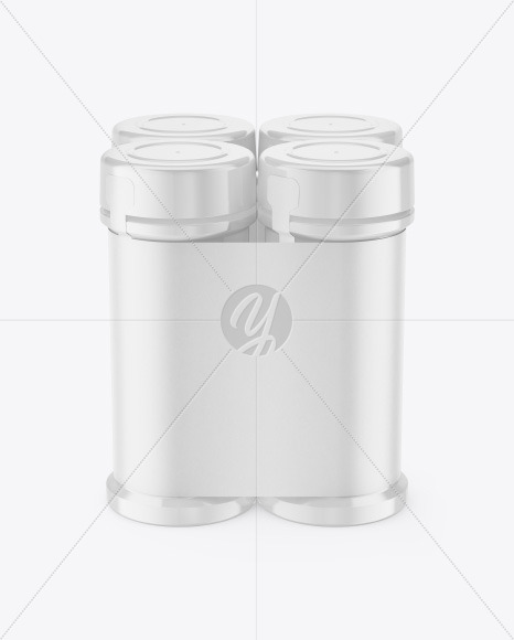 Four Glossy Spice Jars Mockup