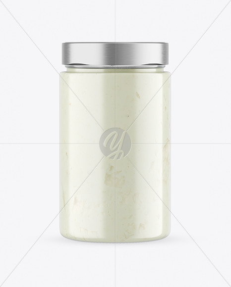 Сlear Glass Jar with Coconut Butter Mockup