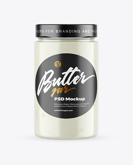 Сlear Glass Jar with Coconut Butter Mockup - Desserts