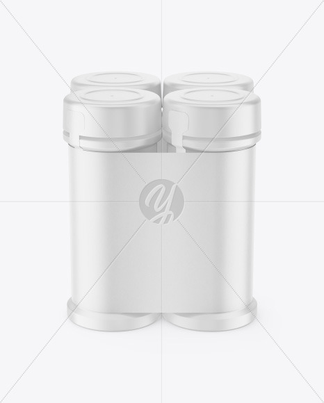 Four Matte Spice Jars Mockup