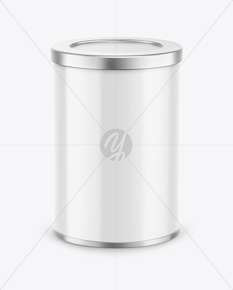 Coffee Tin Can with Glossy Finish Mockup