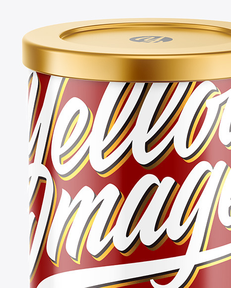 Coffee Tin Can with Glossy Finish Mockup