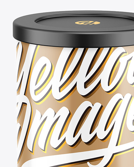 Coffee Tin Can with Glossy Finish Mockup