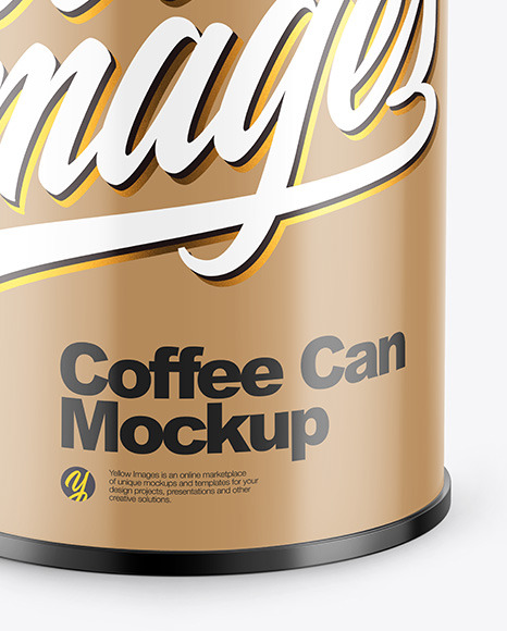 Coffee Tin Can with Glossy Finish Mockup