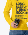 Man in Crew Neck Long Sleeve Shirt Mock