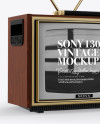 Sony 1300E Vintage Tv Mockup - Half Side View